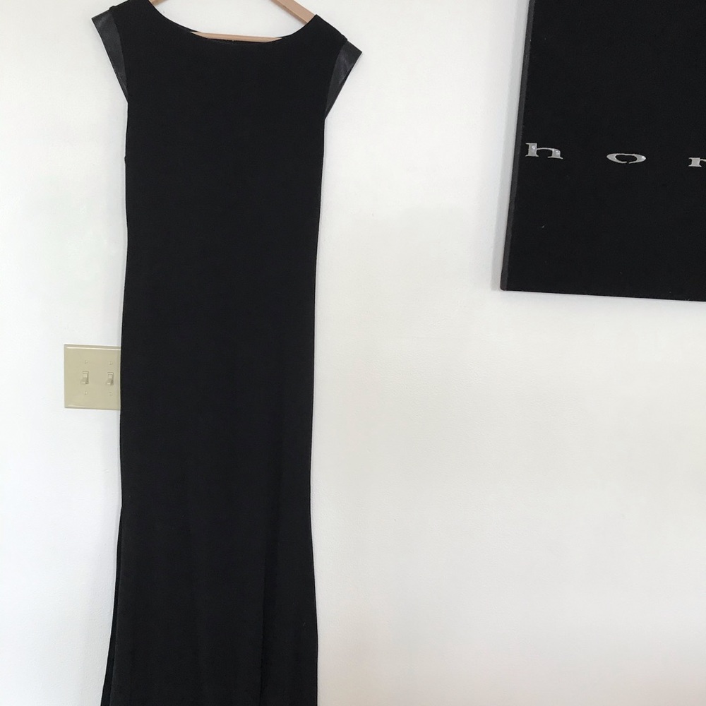 Floor length black dress